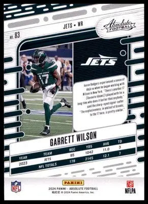 2024 Panini Absolute - Retail Garrett Wilson 83 New York Jets - Football Card Single