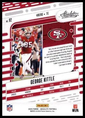 2024 Panini Absolute - Retail George Kittle 92 San Francisco 49ers - Football Card Single