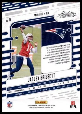 2024 Panini Absolute - Retail Jacoby Brissett 74 New England Patriots - Football Card Single