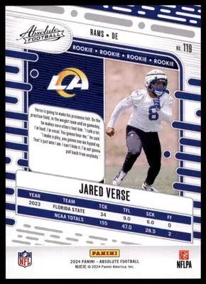 2024 Panini Absolute - Retail Jared Verse RC 119 Los Angeles Rams