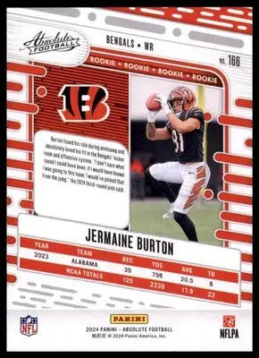 2024 Panini Absolute - Retail Jermaine Burton RC 166 Cincinnati Bengals - Football Card Single
