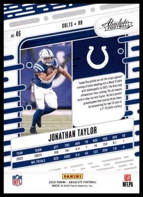 2024 Panini Absolute - Retail Jonathan Taylor 46 Indianapolis Colts - Football Card Single