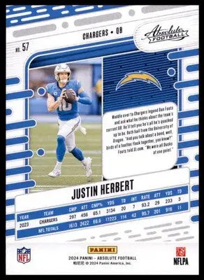 2024 Panini Absolute - Retail Justin Herbert 57 Los Angeles Chargers - Football Card Single