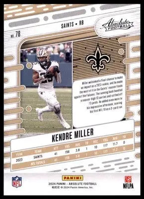2024 Panini Absolute - Retail Kendre Miller 78 New Orleans Saints - Football Card Single