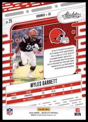 2024 Panini Absolute - Retail Myles Garrett 25 Cleveland Browns - Football Card Single