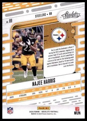 2024 Panini Absolute - Retail Najee Harris 89 Pittsburgh Steelers - Football Card Single