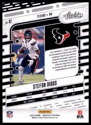 2024 Panini Absolute - Retail Stefon Diggs 42 Houston Texans - Football Card Single