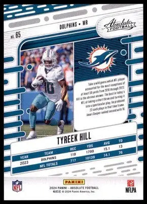 2024 Panini Absolute - Retail Tyreek Hill 65 Miami Dolphins - Football Card Single
