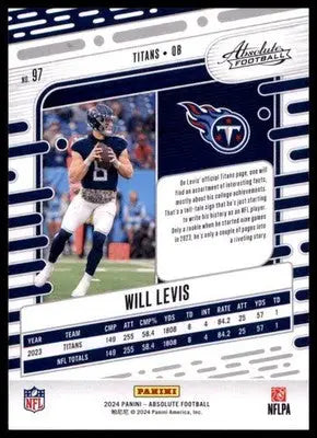 2024 Panini Absolute - Retail Will Levis 97 Tennessee Titans - Football Card Single