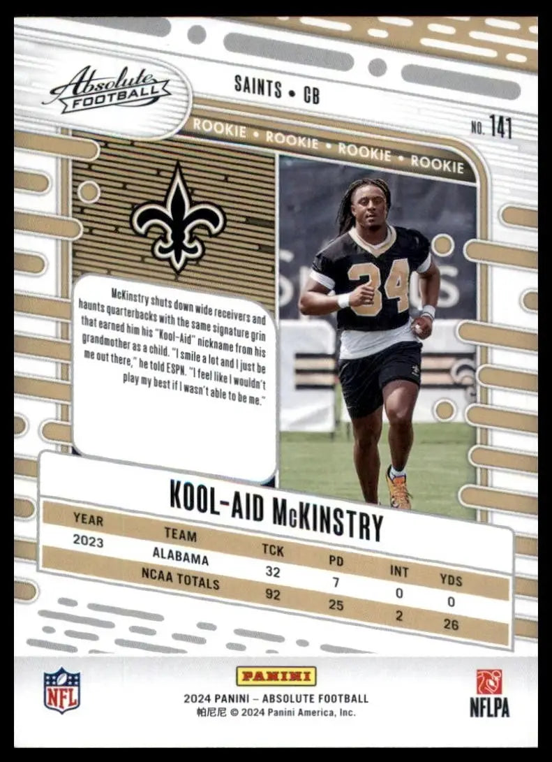 2024 Panini Absolute Rookie Kool Aid McKinstry #141 New Orleans Saints Football - Football Card Single