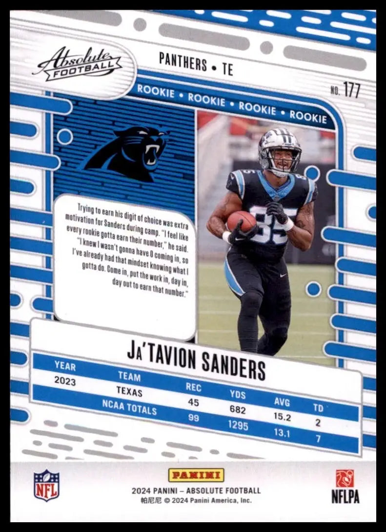 2024 Panini Absolute - Rookies Ja’Tavion Sanders #177 (RC)