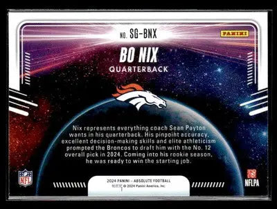 2024 Panini Absolute #SG-BNX Bo Nix Star Gazing - Football Card Single