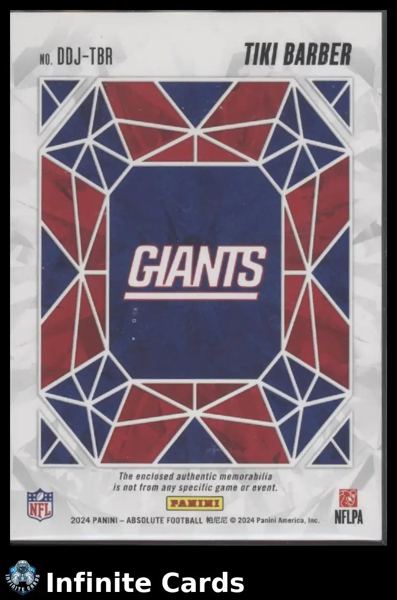 2024 Panini Absolute TIKI BARBER #DDJ-TBR Draft Diamonds New York Giants - Football Card Single