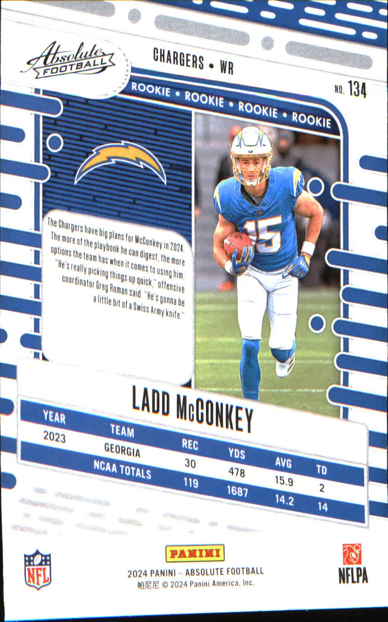 2024 Panini Absolute Yellow #134 Ladd McConkey