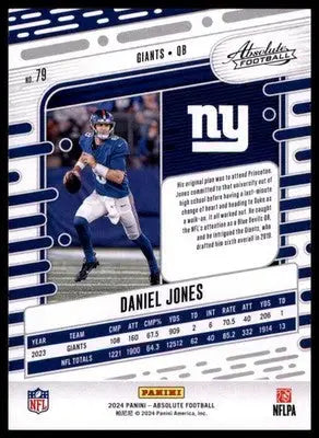 2024 Panini Absolute - Yellow Daniel Jones 79 New York Giants