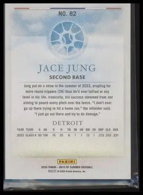 2024 Panini Boys of Summer #82 Jace Jung #/275 - Baseball Card Single