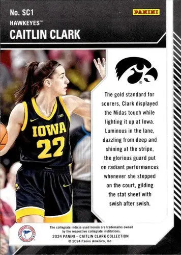 2024 Panini Caitlin Clark NIL College Collection School Colors #SC1 Cai ID:83134 - Basketball Card Single