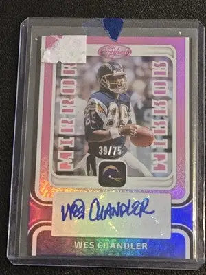 2024 Panini Certified #MS-WCHA Wes Chandler Mirror Signatures Pink #/75 - Football Card Single