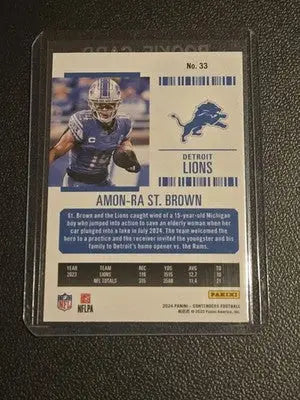 2024 Panini Contenders #33 Amon-Ra St. Brown Game Ticket Red - Football Card Single