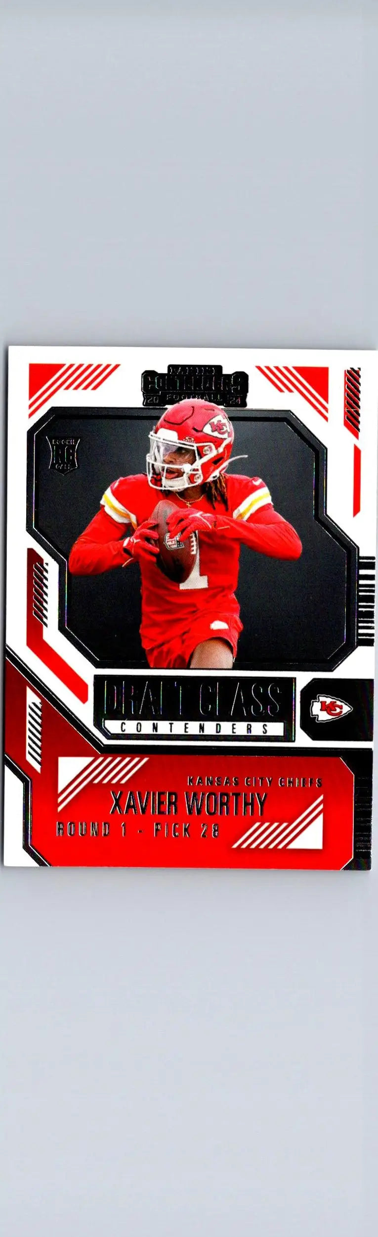 Xavier Worthy football card from 2024 Panini Contenders Worthy Draft Class