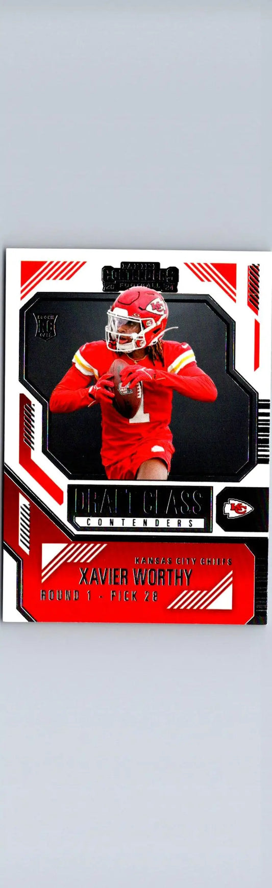 Xavier Worthy football card from 2024 Panini Contenders Worthy Draft Class