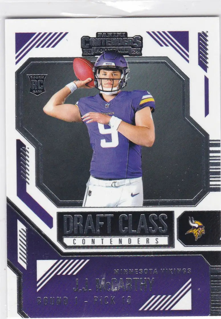 2024 Panini Contenders #8 J.J. McCarthy RC Draft Class Minnesota Vikings - Football Card Single