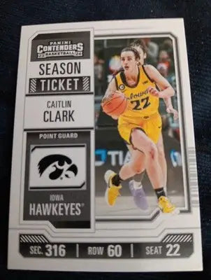 2024 Panini Contenders - Caitlin Clark Collection. #CC2. Iowa. RC. NRMT+ - Basketball Card Single