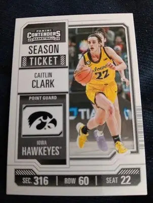 2024 Panini Contenders - Caitlin Clark Collection. #CC2. Iowa. RC. NRMT+ - Basketball Card Single
