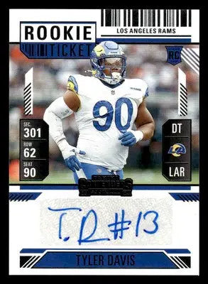 2024 Panini Contenders Football #291 Tyler Davis Rookie Ticket Signatures