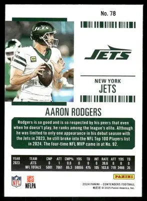 2024 Panini Contenders Football Aaron Rodgers #78 Football - Football Card Single