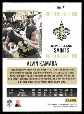 2024 Panini Contenders Football Alvin Kamara #71 Football