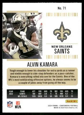 2024 Panini Contenders Football Alvin Kamara #71 Red Football - Football Card Single