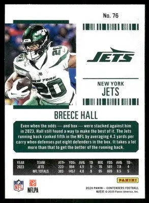 2024 Panini Contenders Football Breece Hall #76 Football - Football Card Single
