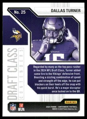 2024 Panini Contenders Football Dallas Turner #25 Football - Football Card Single
