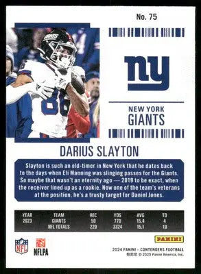 2024 Panini Contenders Football Darius Slayton #75 Football - Football Card Single