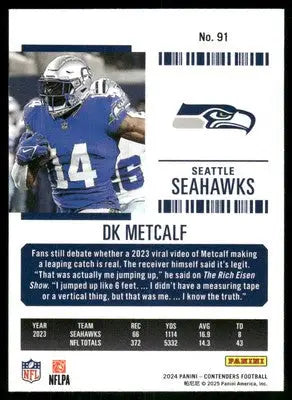 2024 Panini Contenders Football DK Metcalf #91 Football - Football Card Single