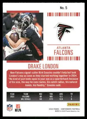 2024 Panini Contenders Football Drake London #5 Football - Football Card Single
