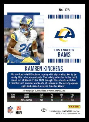 2024 Panini Contenders Football FOTL #178 Kamren Kinchens Conference Ticket #/75 - Football Card Single