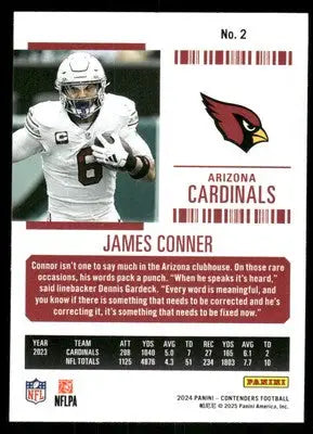2024 Panini Contenders Football James Conner #2 Football - Football Card Single
