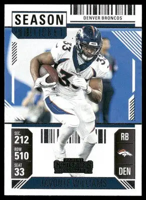 2024 Panini Contenders Football Javonte Williams #29 Football