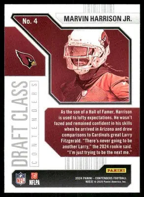 2024 Panini Contenders Football Marvin Harrison Jr. #No. 4 Football - Football Card Single