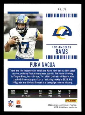 2024 Panini Contenders Football Mojo Season Ticket #59 Puka Nacua Rams - Football Card Single