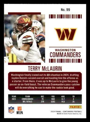 2024 Panini Contenders Football Mojo #99 Terry McLaurin - Football Card Single