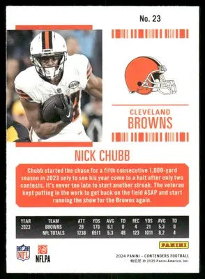 2024 Panini Contenders Football Nick Chubb #23 Red Football - Football Card Single