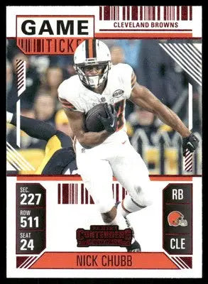 2024 Panini Contenders Football Nick Chubb #23 Red Football - Football Card Single