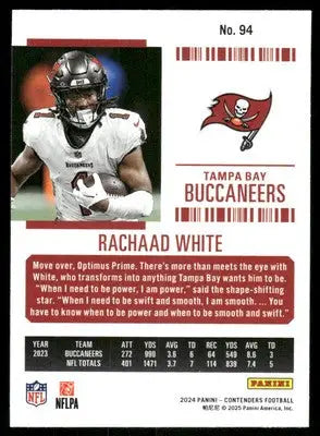 2024 Panini Contenders Football Rachaad White #94 Football - Football Card Single
