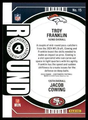 2024 Panini Contenders Football Troy Franklin Jacob Cowing #15 Football - Football Card Single