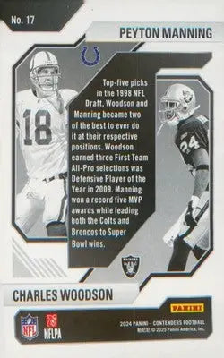 2024 Panini Contenders Historic Draft Class #17 Charles Woodson / Peyton Manning - Football Card Single