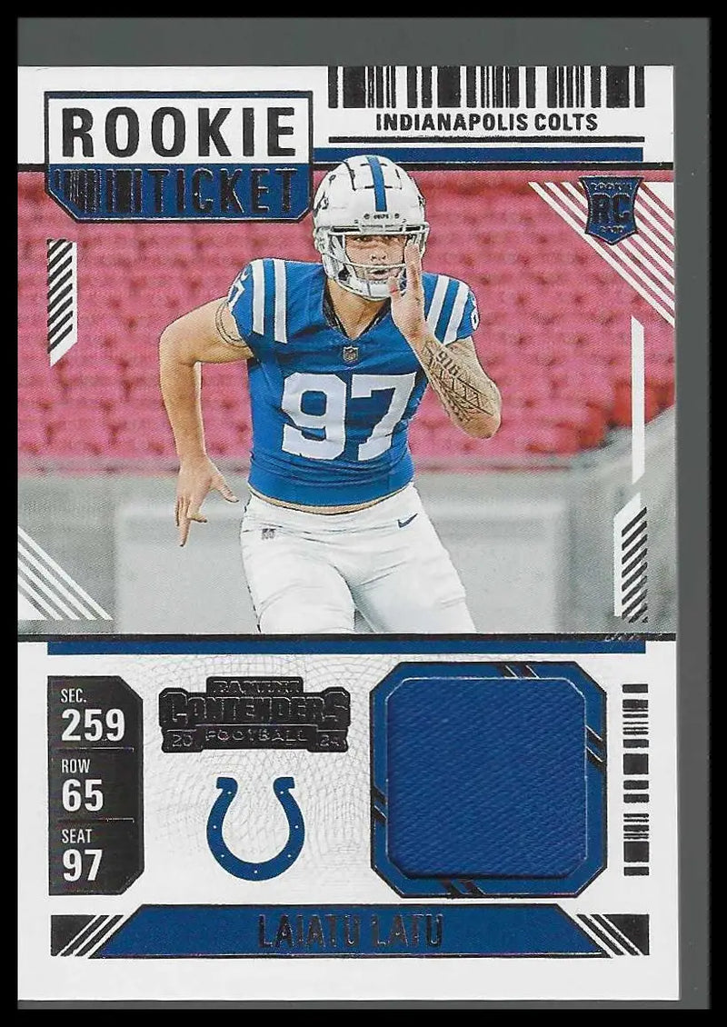 2024 Panini Contenders Rookie Ticket Swatches #RTS-LLU Laiatu Latu