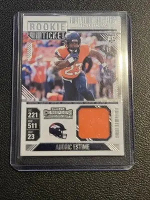2024 Panini Contenders #RTS-AEEb Audric Estime Rookie Ticket Swatches - Football Card Single